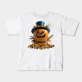 Scary halloween pumpkin Kids T-Shirt